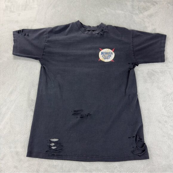 VTG Metallica Covering the World Club 1997 Giant Tag Men's Sz Large Distressed - Picture 3 of 16